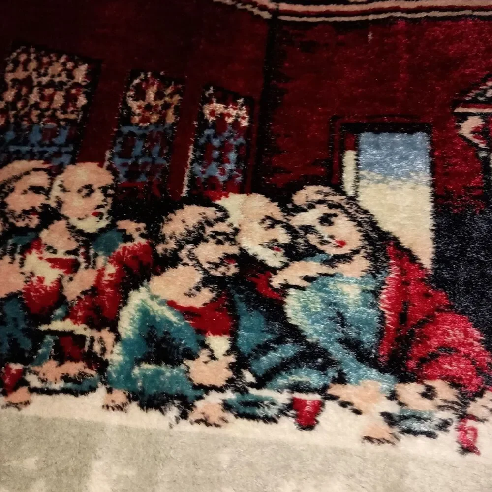 Vintage The Last Supper Tapestry Made In Italy 36x20 Jesus Apostles Religious - Picture 7 of 16
